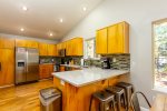 Beautifully remodeled kitchen with breakfast bar and dining attached 